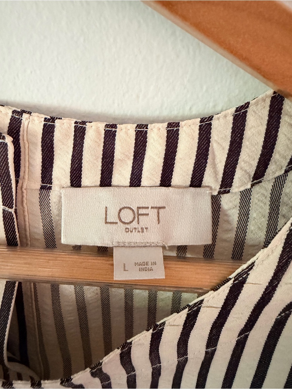 Sleeveless Black & cream Stripe Top - Picture 2 of 3
